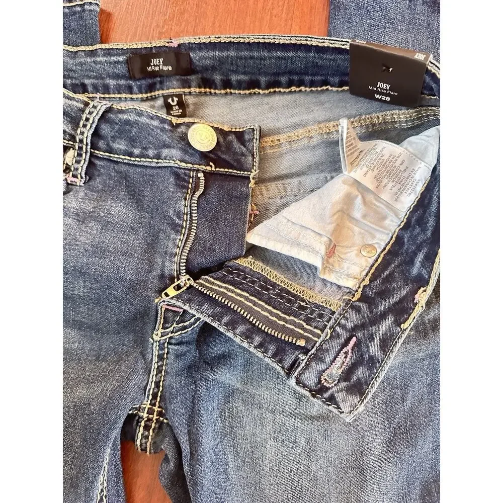 True Religion Joey Big T MR Blue Flap Flare Wash Size 28 ( 30 x30) New With Tag